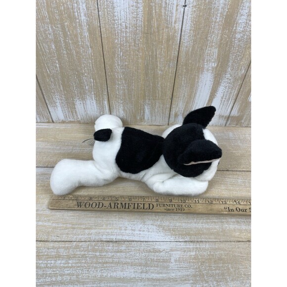 Aurora Flopsie - 12" French Bulldog Puppy Plush Stuffed Animal Toy Black & White - Picture 5 of 8